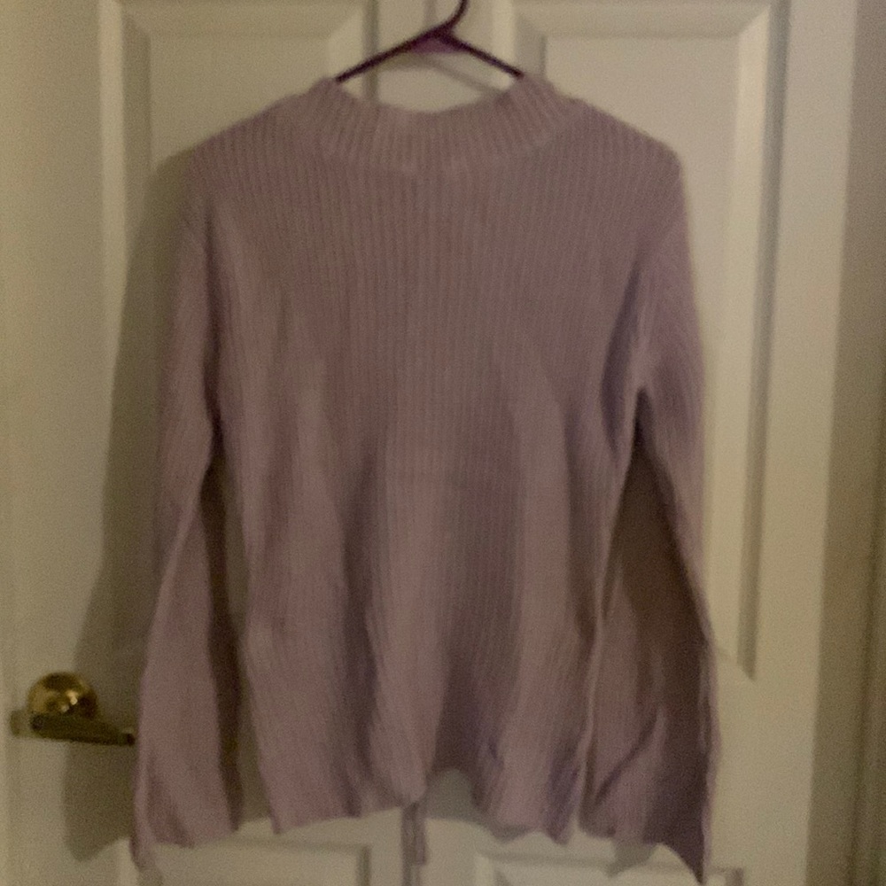 Corset back purple sweater